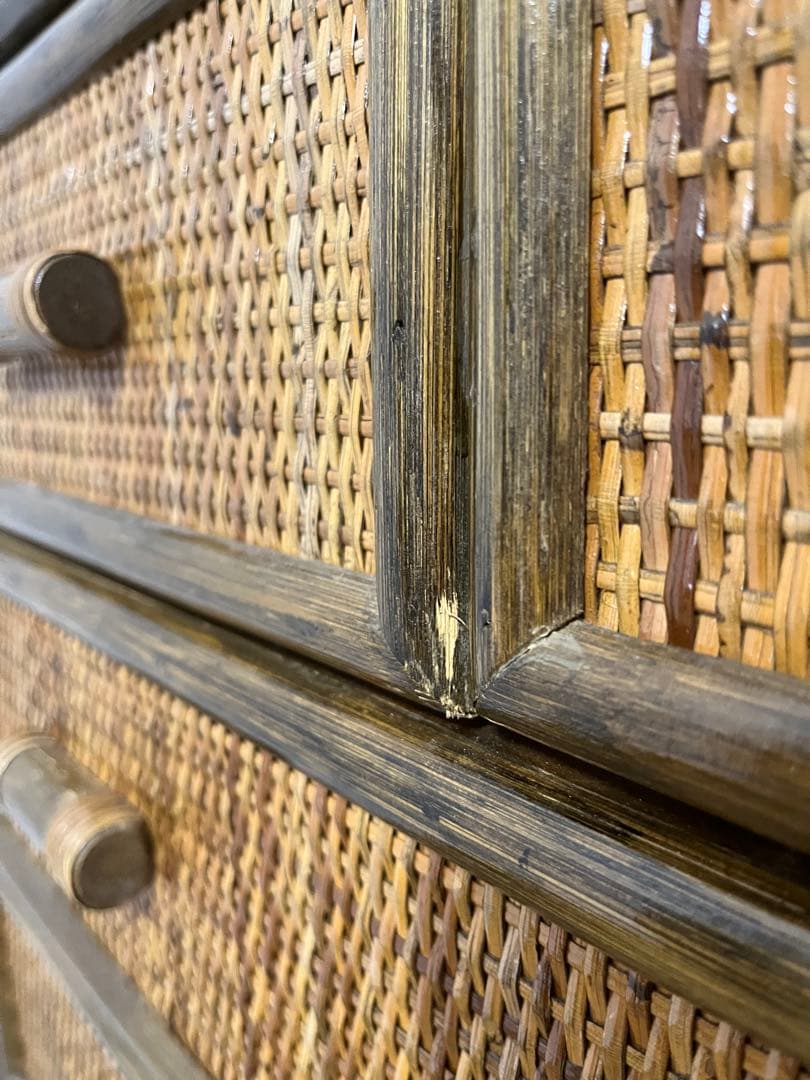【送料込み】籐・ラタンチェスト　ヴィンテージ家具