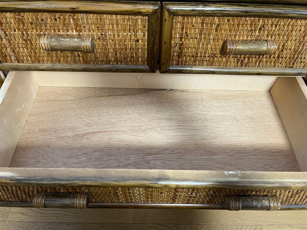 【送料込み】籐・ラタンチェスト　ヴィンテージ家具