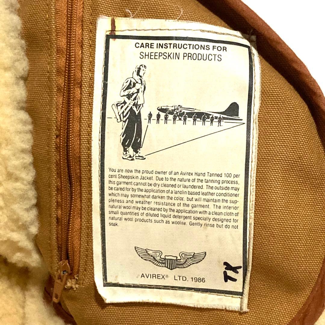 USA製 AVIREX アビレックス B-3 フライトジャケット ムートン 42