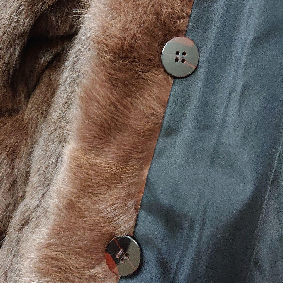 毛皮リバーシブルコートロシアンリス、シルク丈80センチ軽量ふんわりあたたか