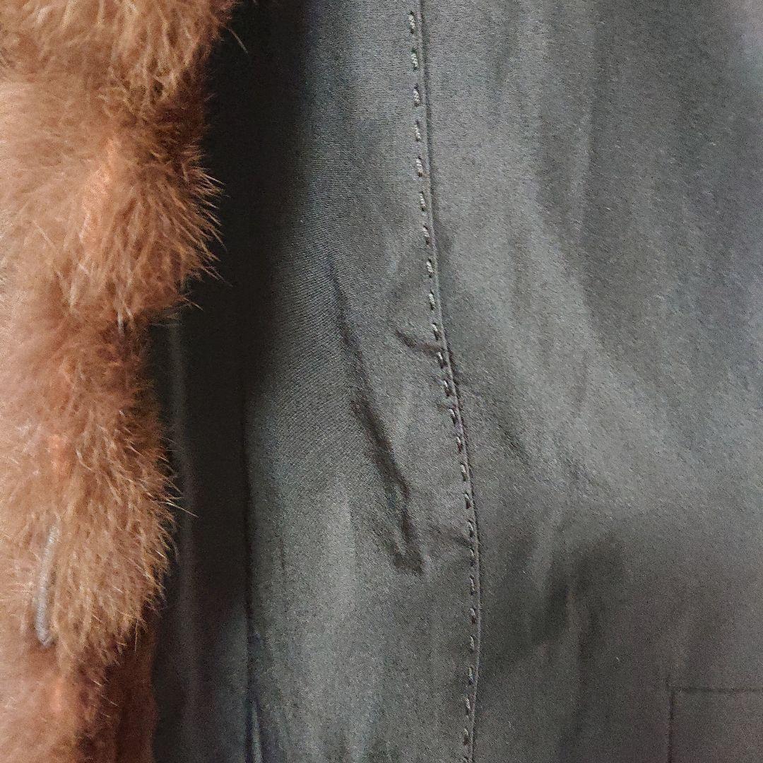 毛皮リバーシブルコートロシアンリス、シルク丈80センチ軽量ふんわりあたたか