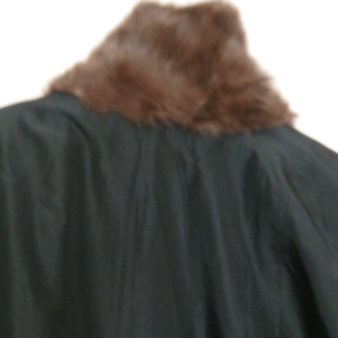 毛皮リバーシブルコートロシアンリス、シルク丈80センチ軽量ふんわりあたたか