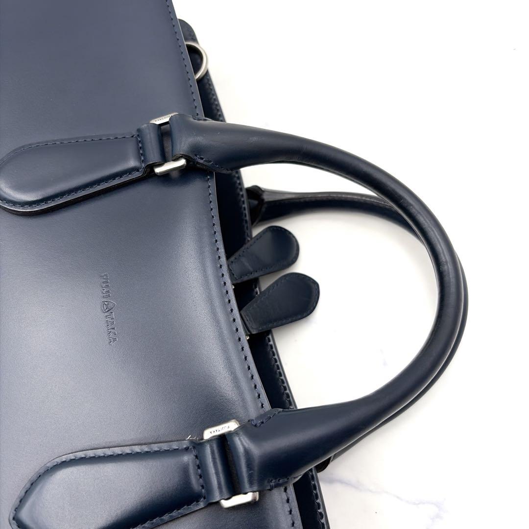 【良品】FUJITAKA フジタカ 本革 ビジネスバッグ B4 2way 紺