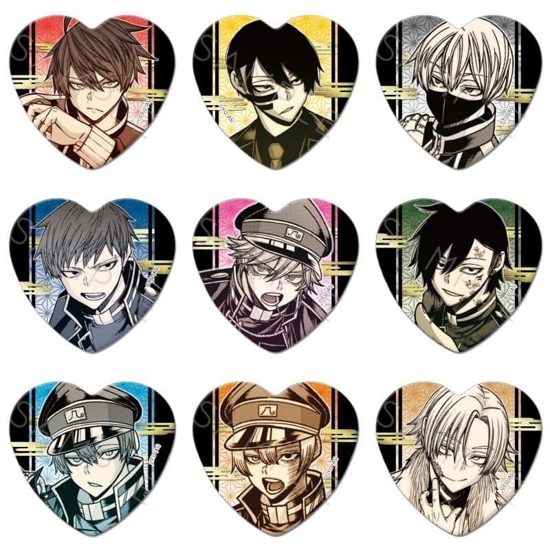 桃源暗鬼 ハート型缶バッジ 等々力 無陀野 囲岬 不破 桃次歪 皇后崎 鳥飼