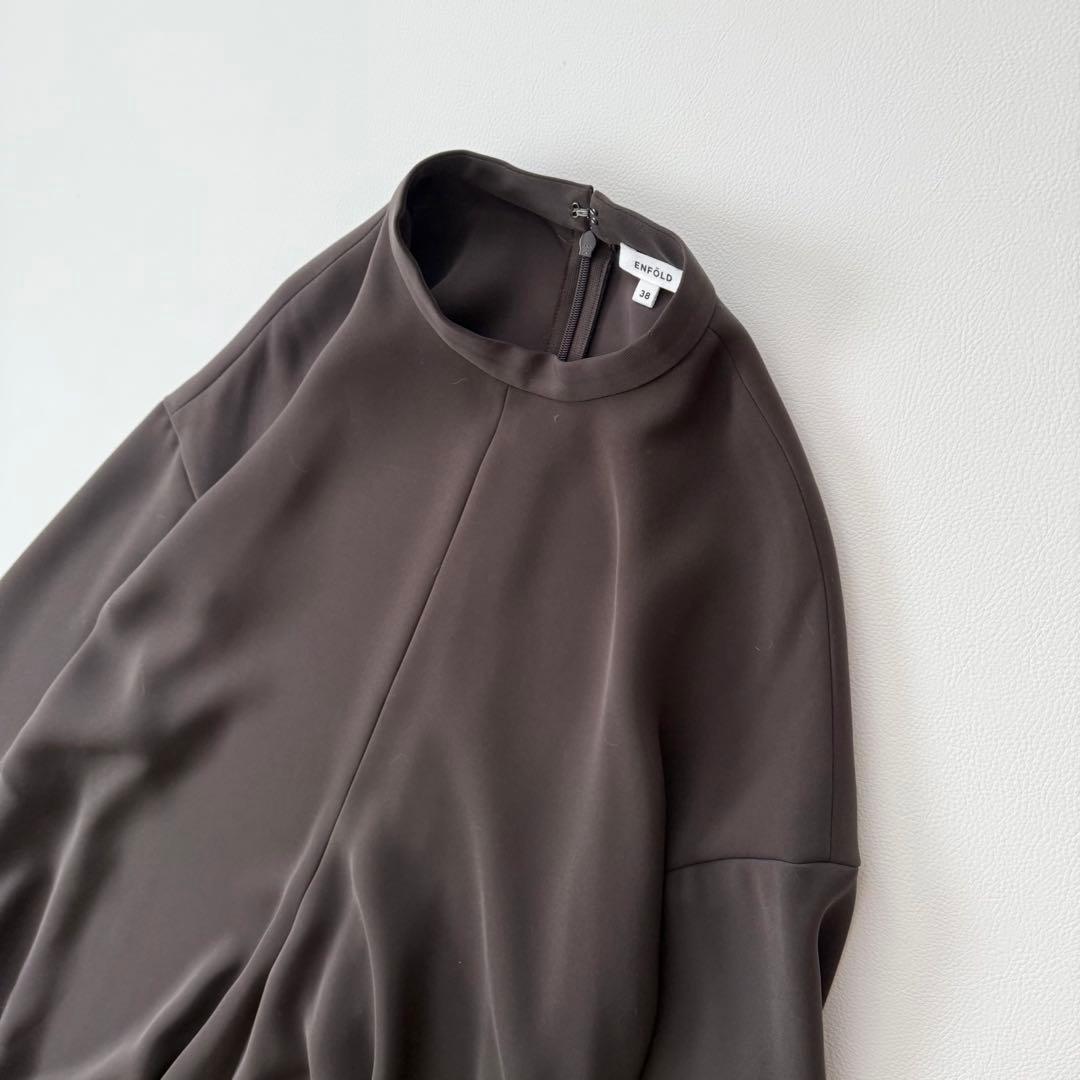 4.2万円✨エンフォルド　ワイドカフドレス　ロング　洗濯できる　春秋ワンピース