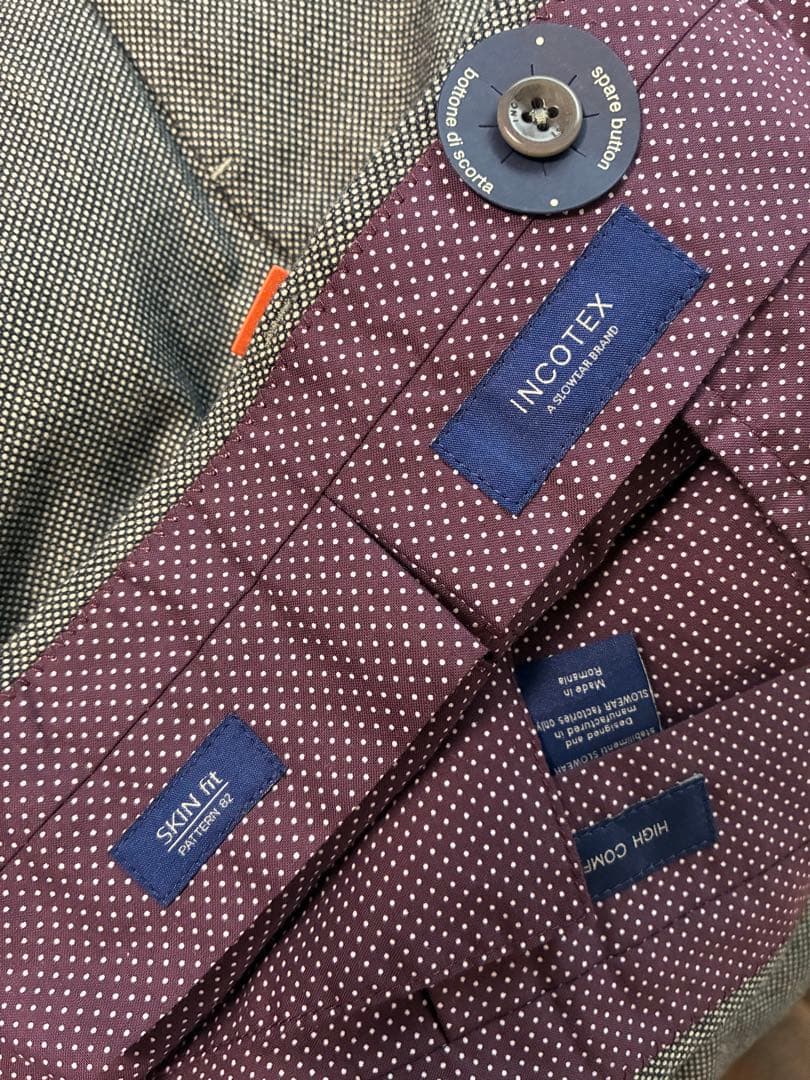 新品タグ付き INCOTEX スキンフィット グレー スラックス 48