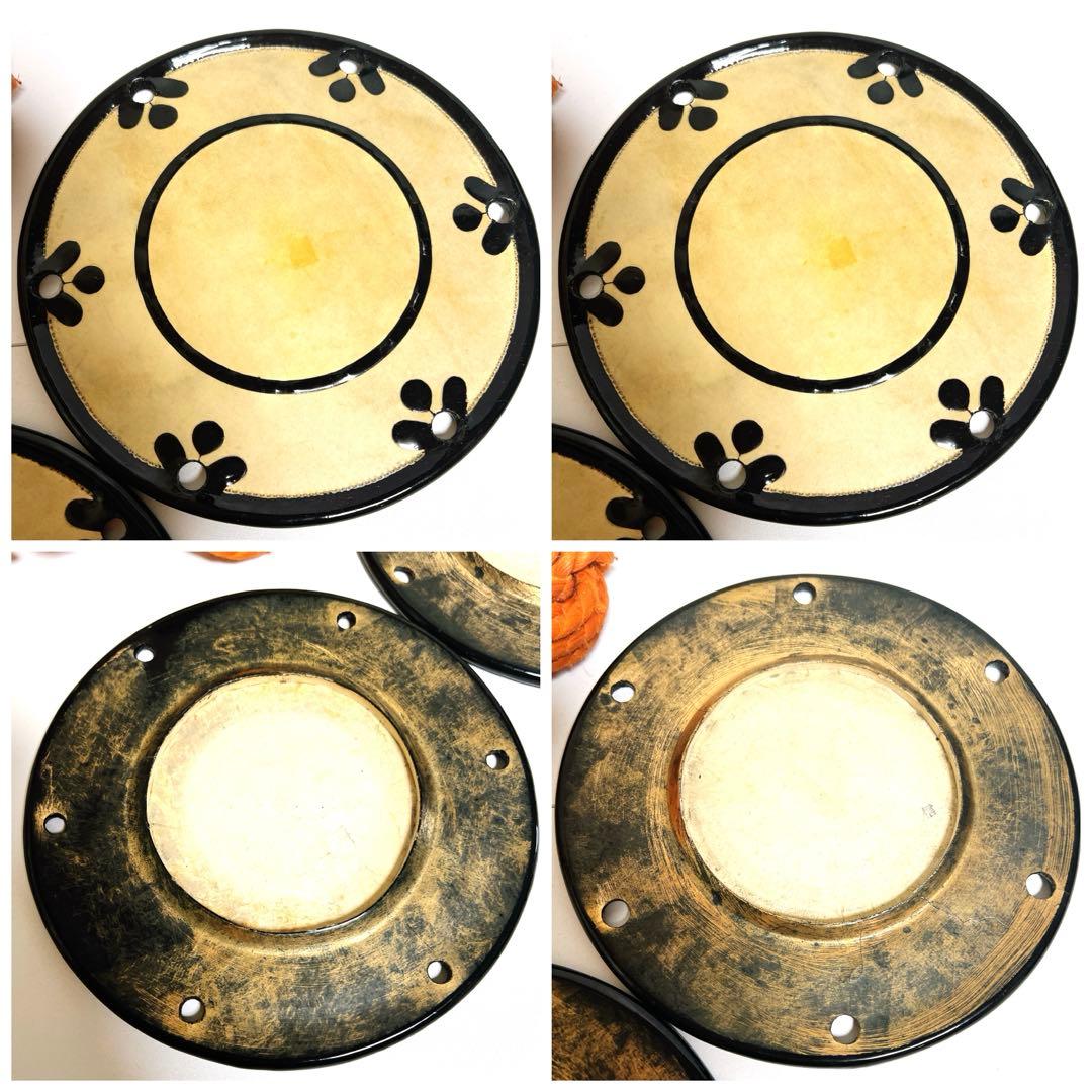 【希少】鼓　蒔絵　小鼓　胴　和楽器　漆塗り　伝統芸能　能 歌舞伎　竹雀　金彩