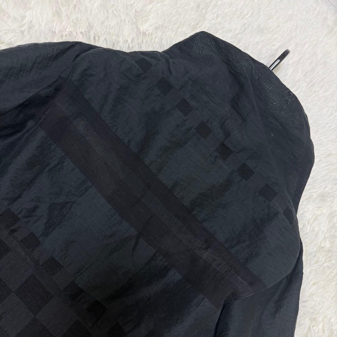 [美品] 慈雨　センソユニコ　ジャケット　変形　チェック　リネン混　ブラック　L
