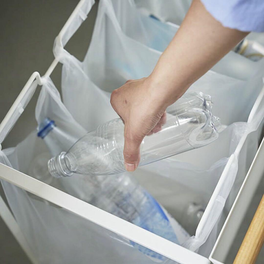 山崎実業　トスカ　３分別ダストワゴン　ホワイト