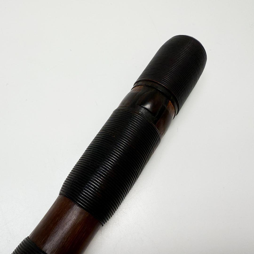 年代物 能管 39.5㎝ 竹管 内朱塗 能笛 頭金 和楽器 横笛