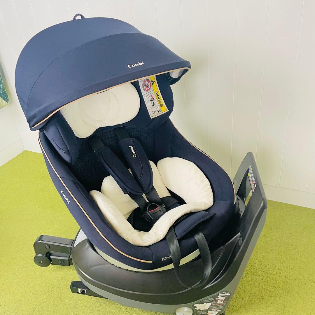 クリーニング済☆綺麗☆　コンビ　新生児OK　クルムーヴ　ISOFIX 　ネイビー