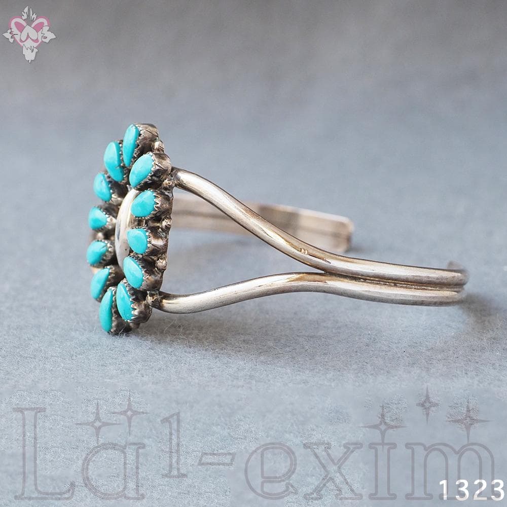 ターコイズ シルバー 刻印 ズニ インディアンジュエリー ブレスレット バングル