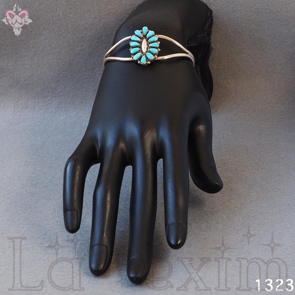 ターコイズ シルバー 刻印 ズニ インディアンジュエリー ブレスレット バングル