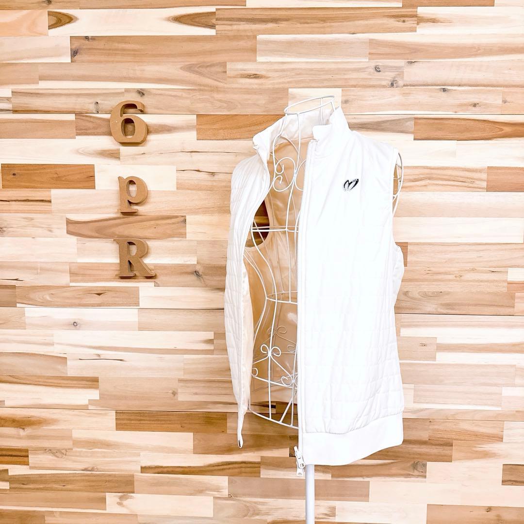 【マスターバニーエディション】キルティング リブ切り替え 中綿ベスト ゴルフ 白