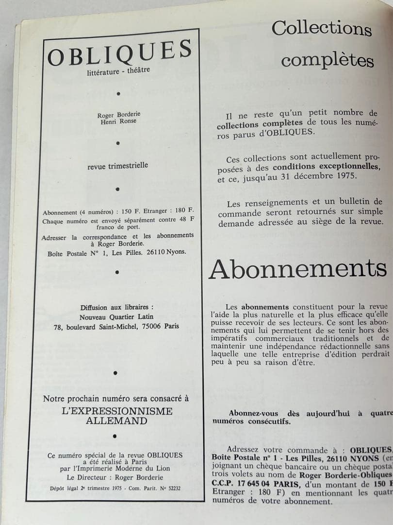 【希少】OBLIQUES Hans Bellmer Numero Special