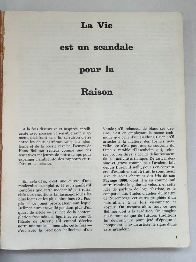 【希少】OBLIQUES Hans Bellmer Numero Special