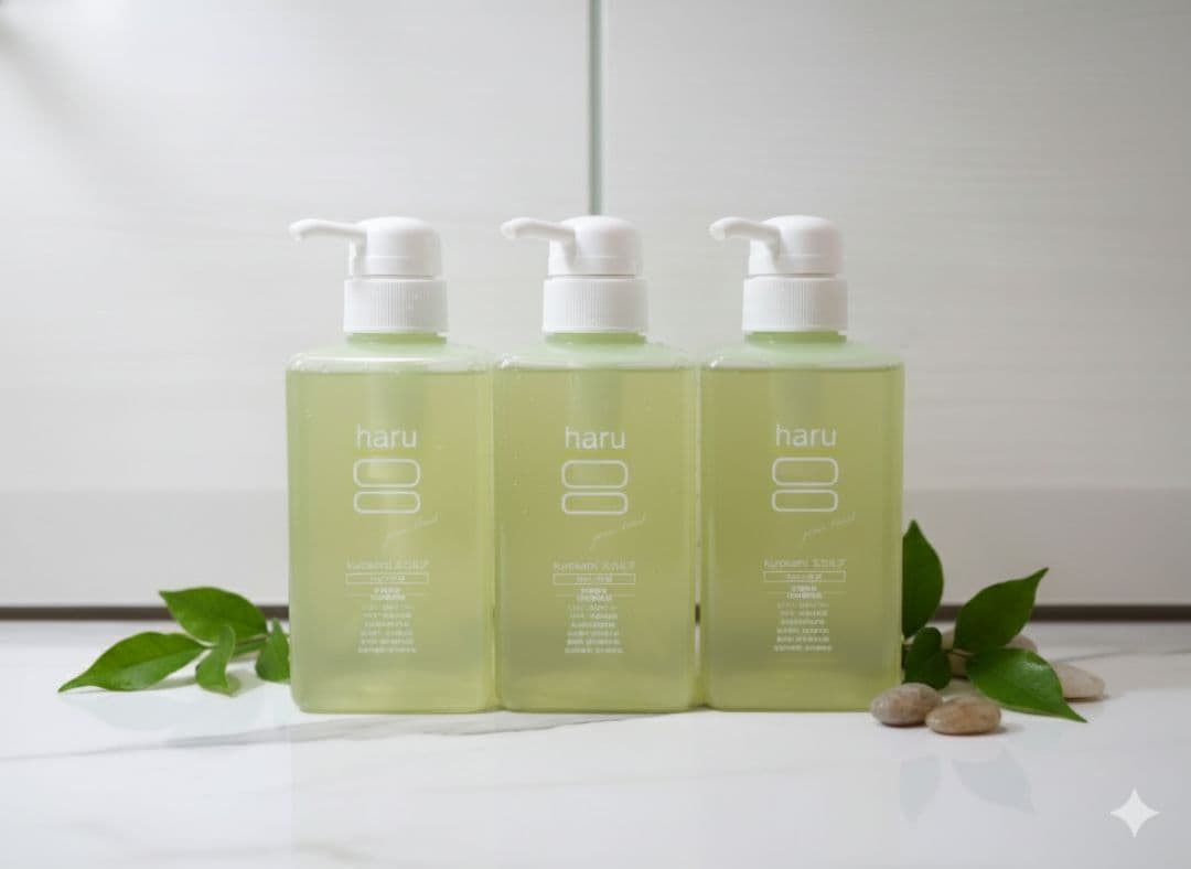 シャンプー haru ハル ノンシリコン グリーン 3本 セット 黒髪