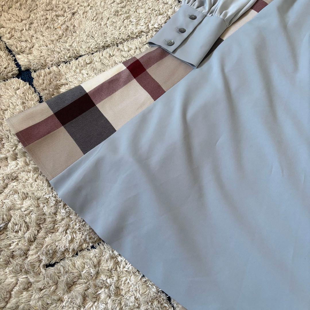 【極美品✨】ブルーレーベルクレストブリッジ　切替ワンピース　チェック　ベルト