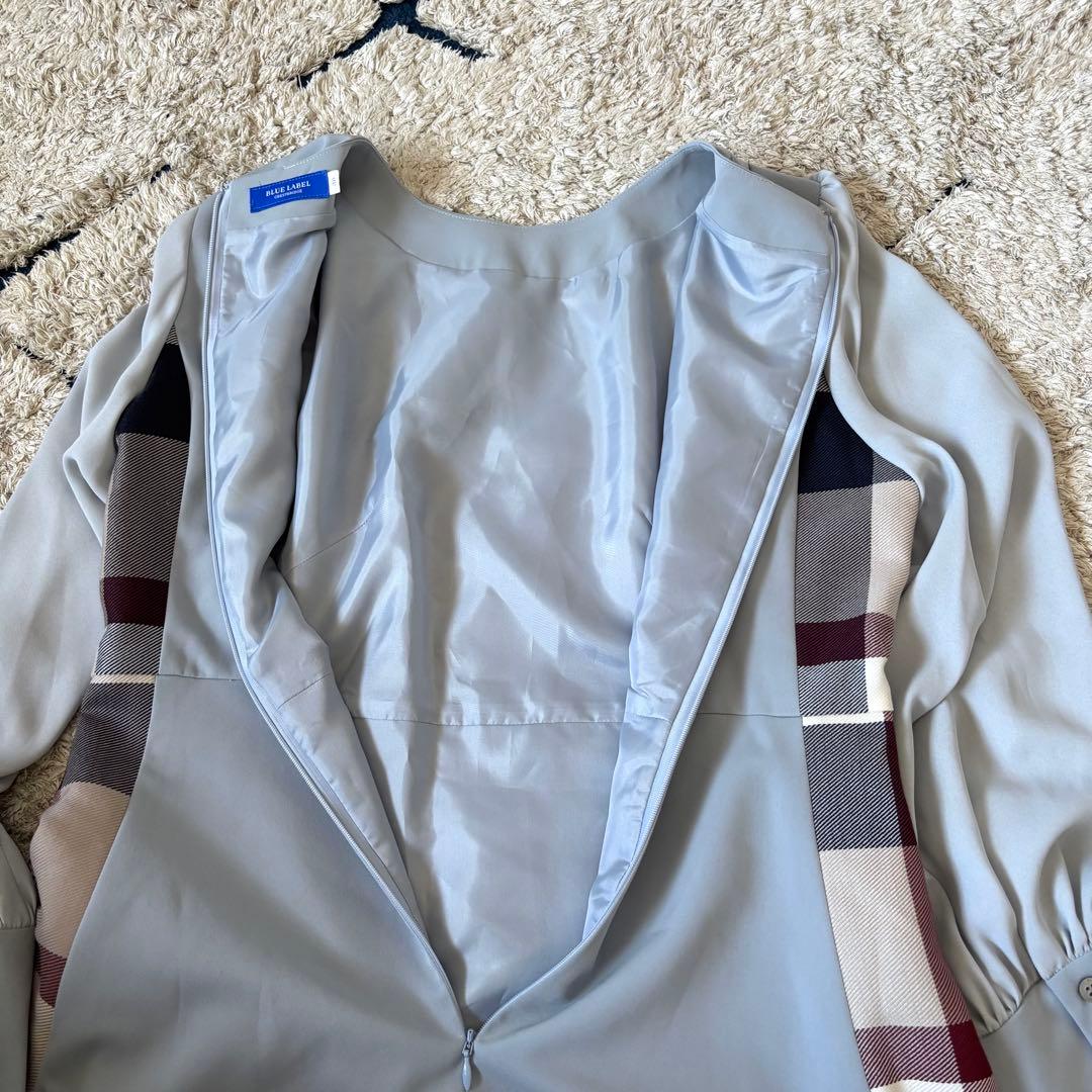 【極美品✨】ブルーレーベルクレストブリッジ　切替ワンピース　チェック　ベルト