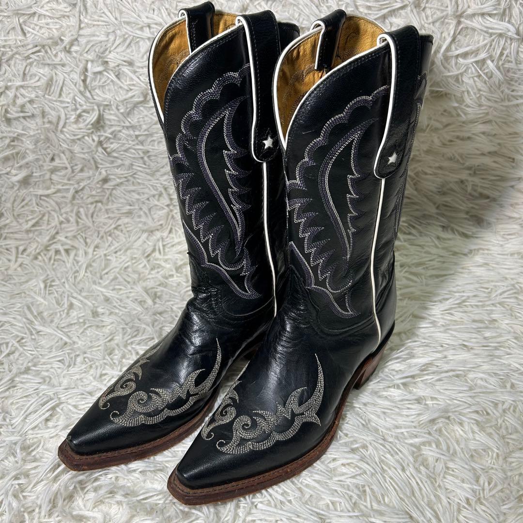 Tony Lama ブラック ウエスタンブーツ 1343-L USA製　24cm