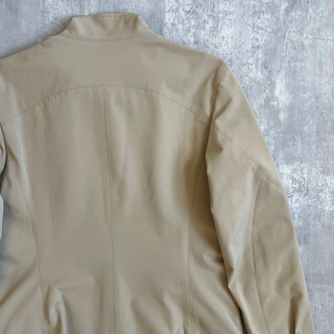 イッセイミヤケ　レーヨン混　スタンドカラージャケット　ベージュ　日本製　2サイズ