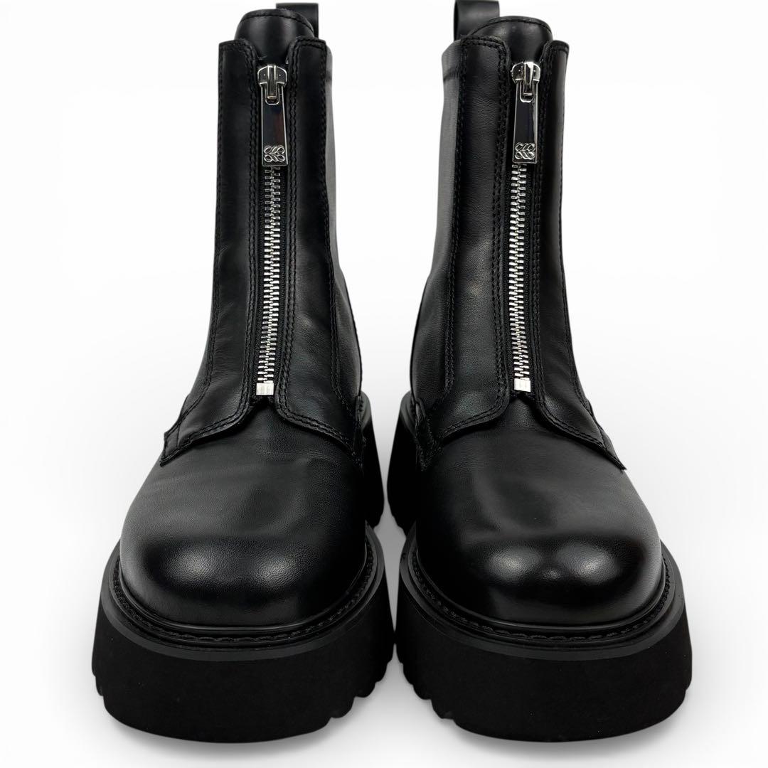 【新品同様】STACCATO 23cm フロントジップ　ブーツ　黒