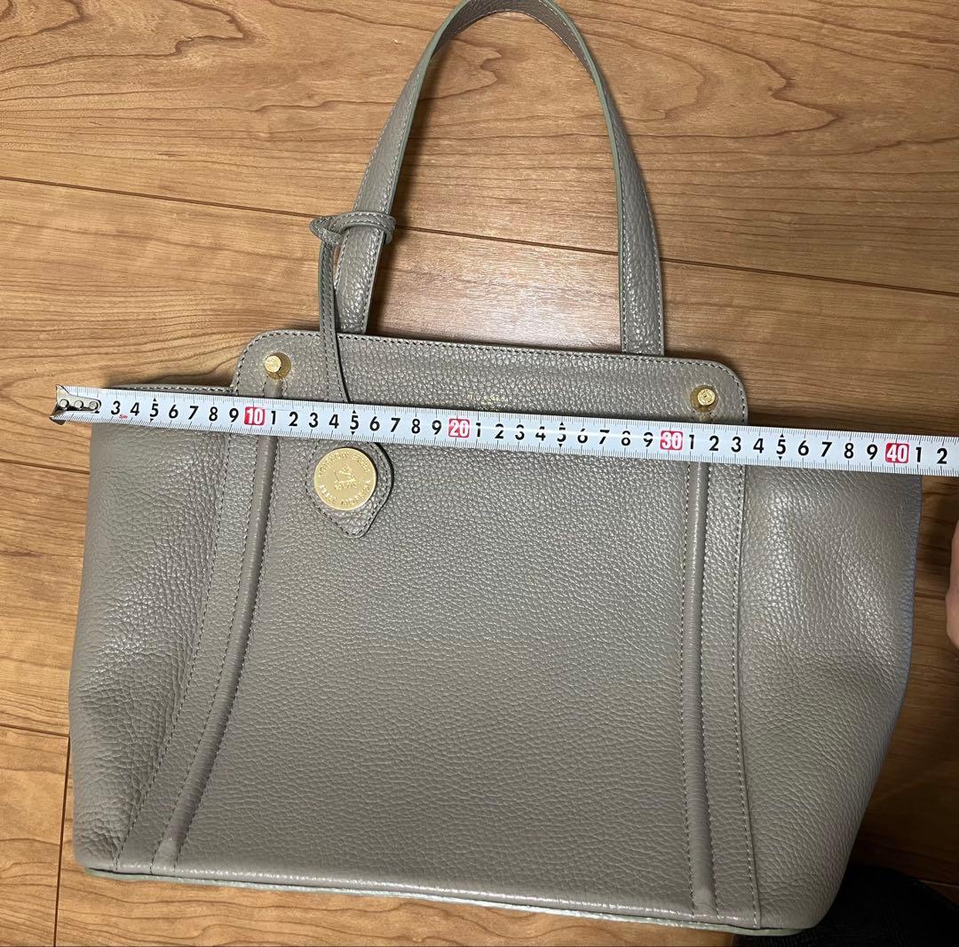 【美品】PELLE MORBIDA グレー レディース　レザートートバッグ