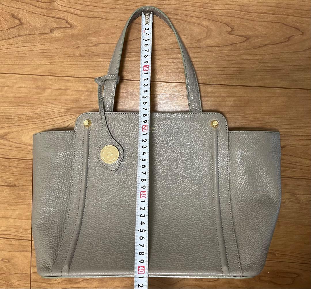 【美品】PELLE MORBIDA グレー レディース　レザートートバッグ