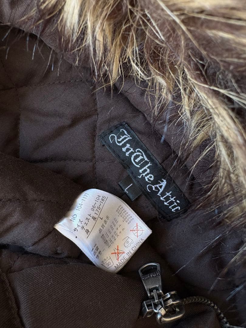 y2k平成ギャル 黒モッズ　ミリタリーフード　ギミック ダークコア小悪魔 ファー