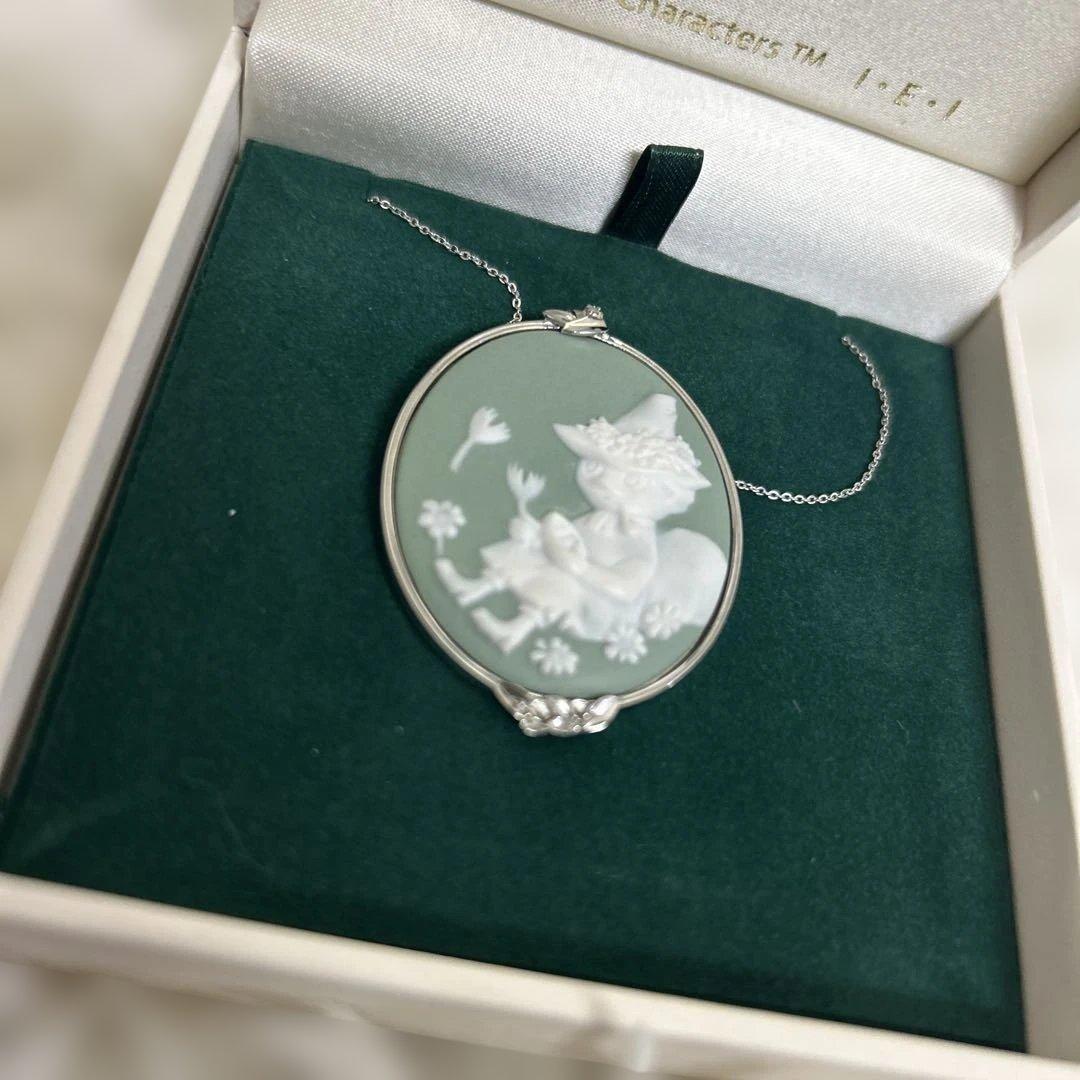 【未使用】スナフキン　磁気カメオペンダント　しあわせのムーミン谷　ダイヤモンド