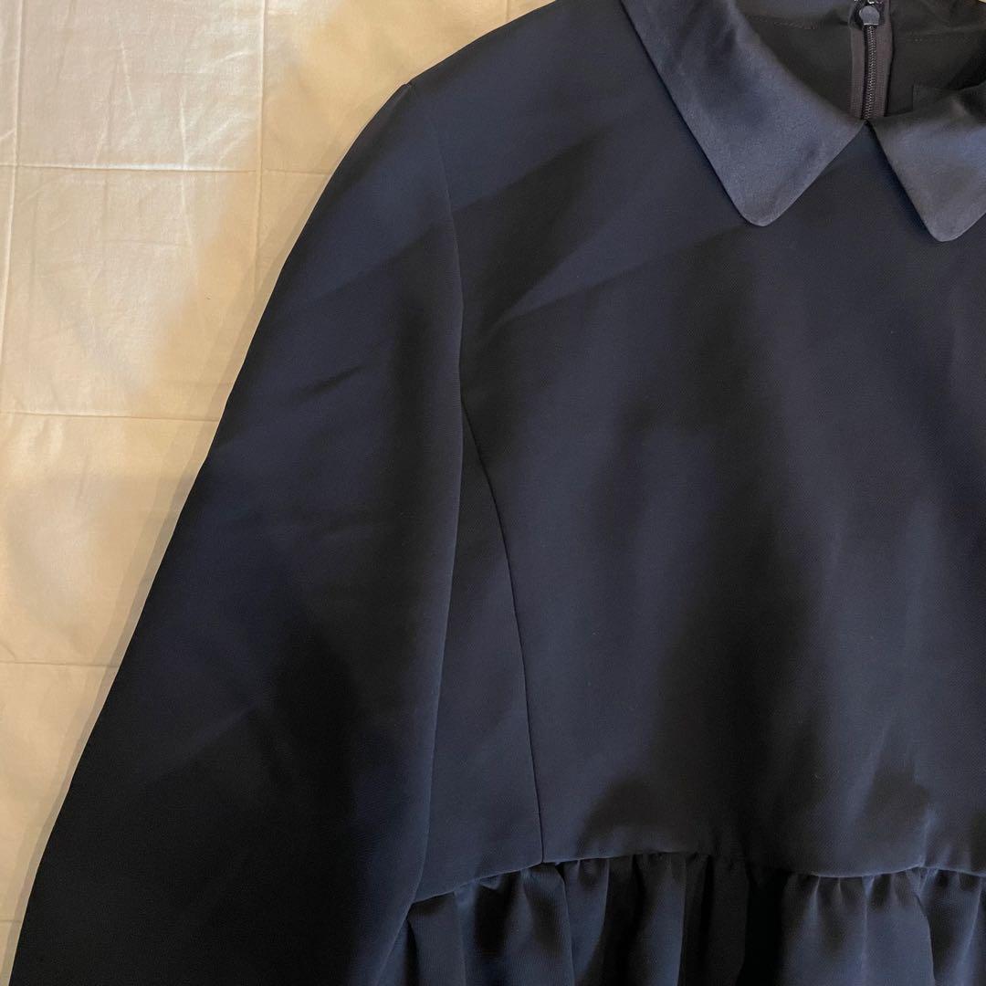 極美品　SONO ティアードフレアチュニックプルオーバー　ネイビー