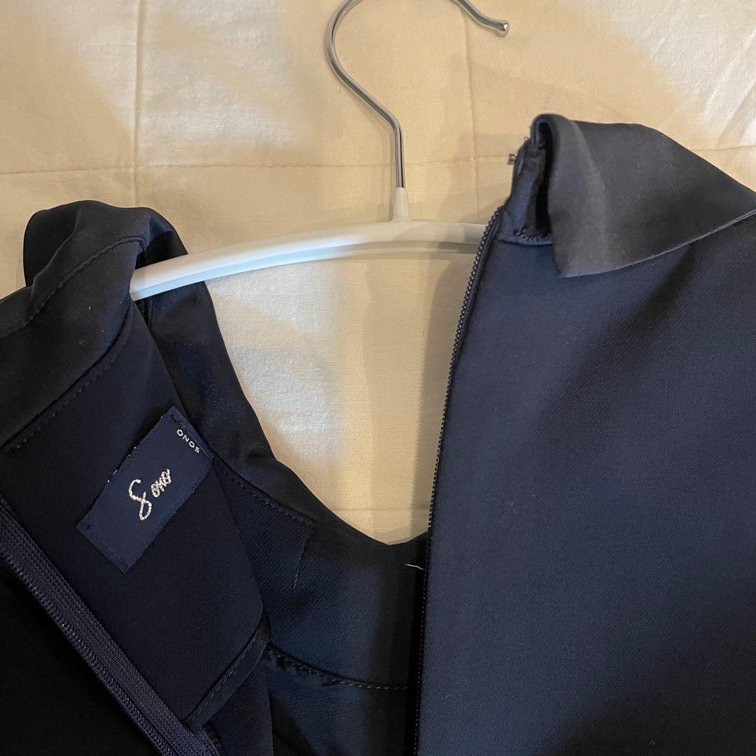 極美品　SONO ティアードフレアチュニックプルオーバー　ネイビー