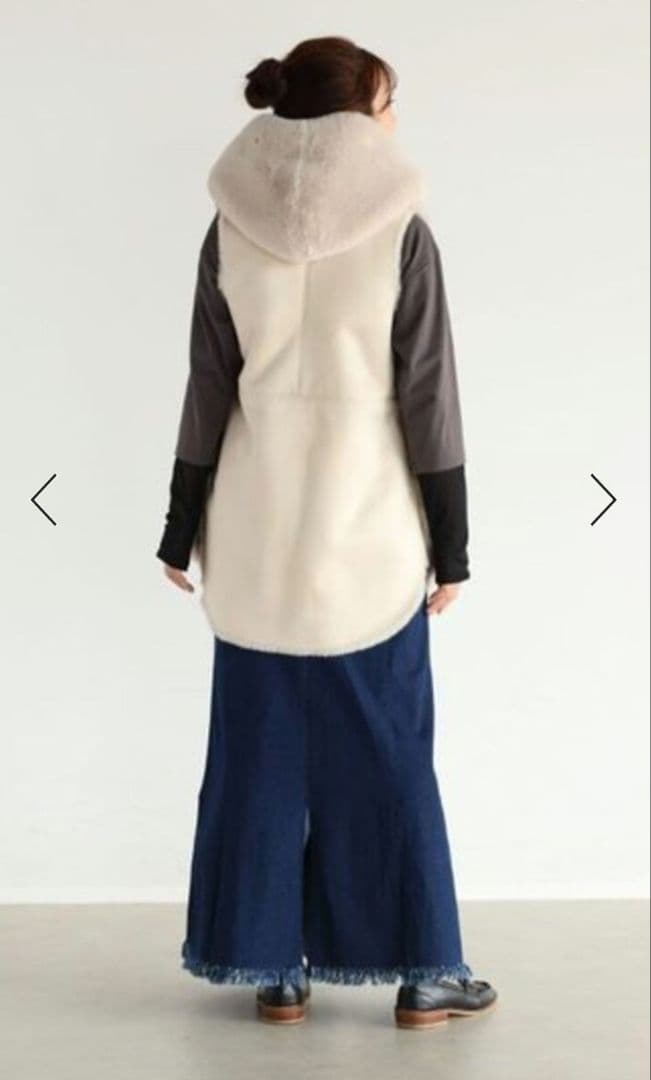 Vin　スコットクラブ　フーデット　ファー　ベスト　アイボリー　新品 ヤマダヤ