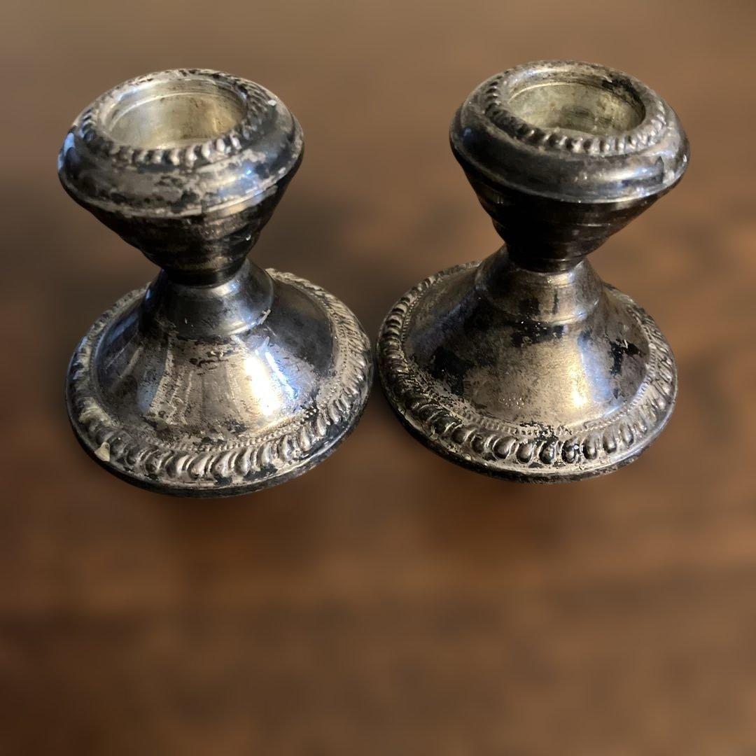 スターリングシルバー 燭台 ペア STERLING WEIGHTED 小型