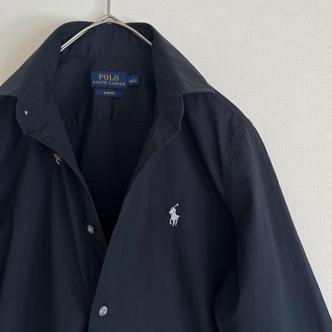 【超レア★未使用級★165/92】ラルフローレン黒ドレスシャツ★サイズ6ブラック