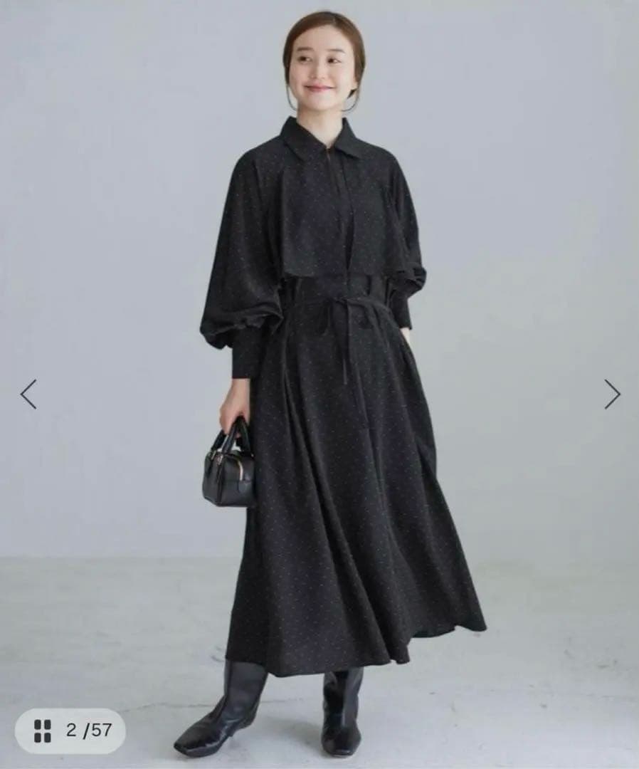 【本日まで】IENA ドットサッシュワンピース