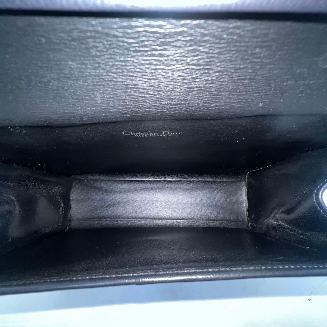 【美品】ディオール ハンドバッグ ゴールド金具 シボレザー ブラック
