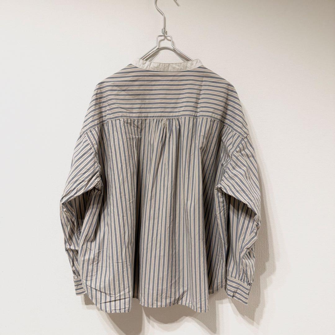 ネストローブコットン ストライプ プルオン シャツ
