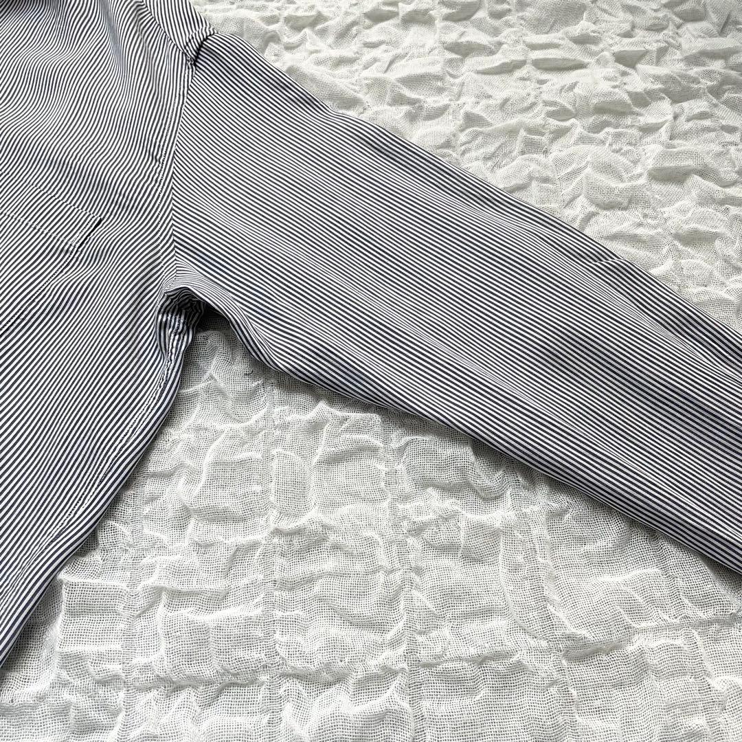 【美品】ドゥーズィエムクラス ワイヤーウォッシュシャツ ストライプ シルク混