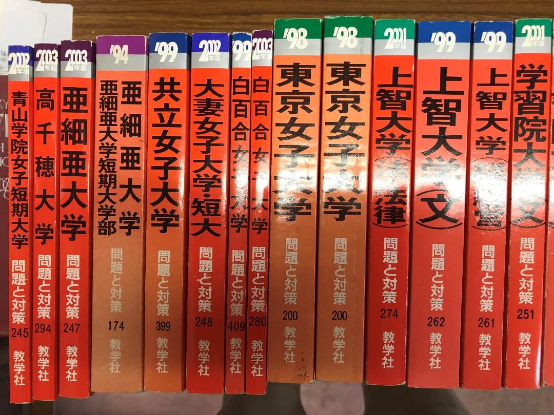 首都圏私大女子大　赤本　1990年代～2003　上智　明治　立教　分売可能