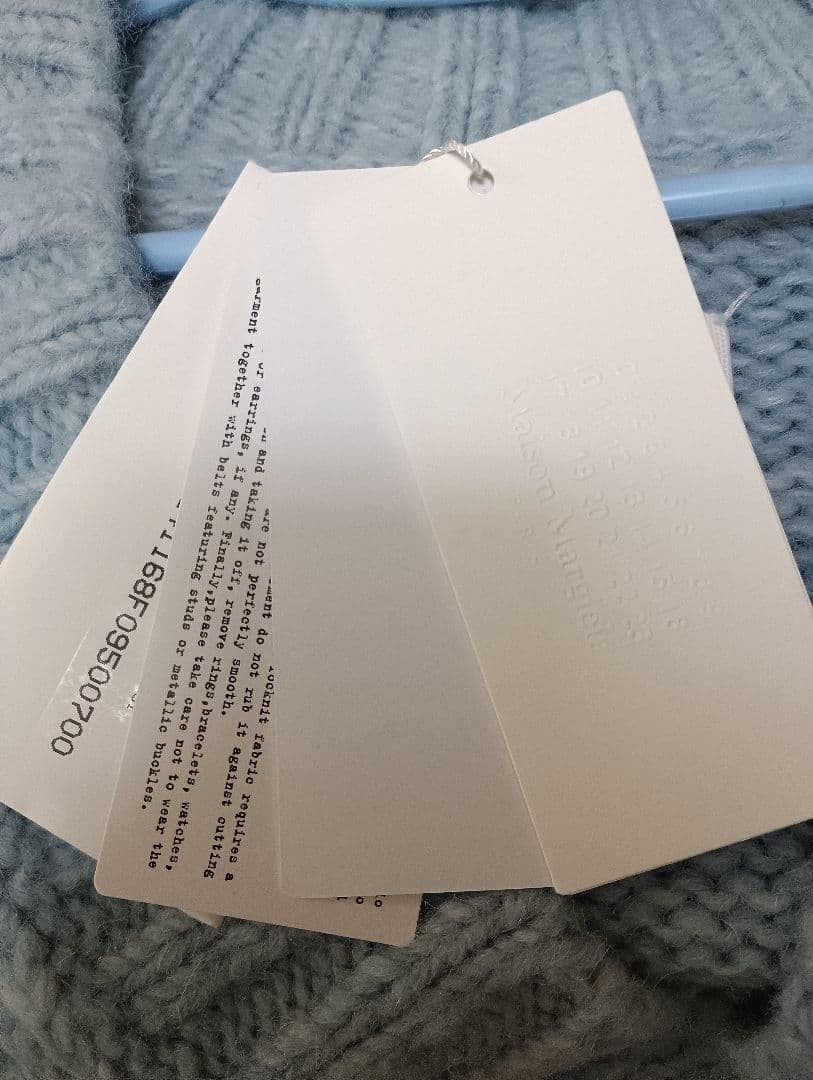 MaisonMargielaタグ付きブルーボタニカルダイカーディガン