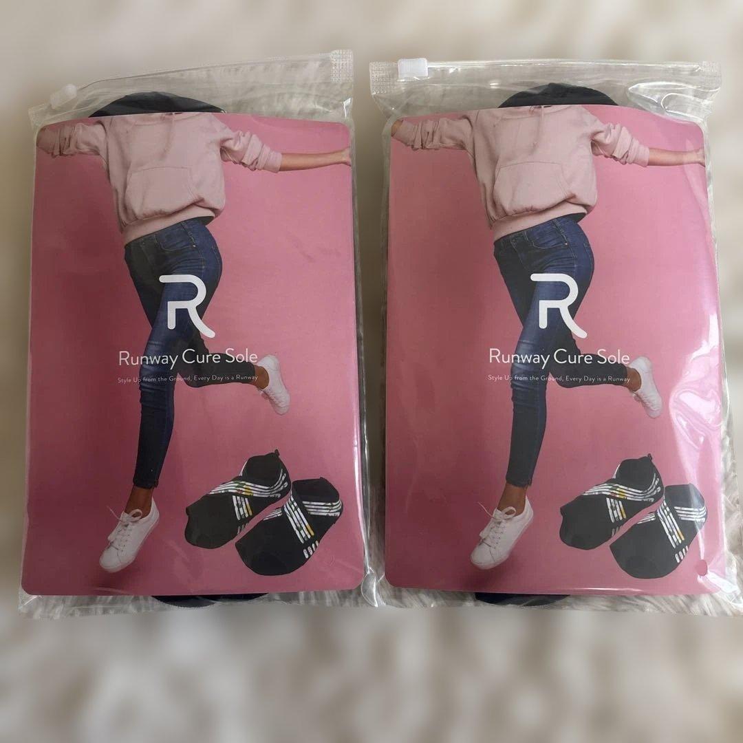 新品 Runway Cure Sole 着圧ソックス L 2足 ブラック 送料込