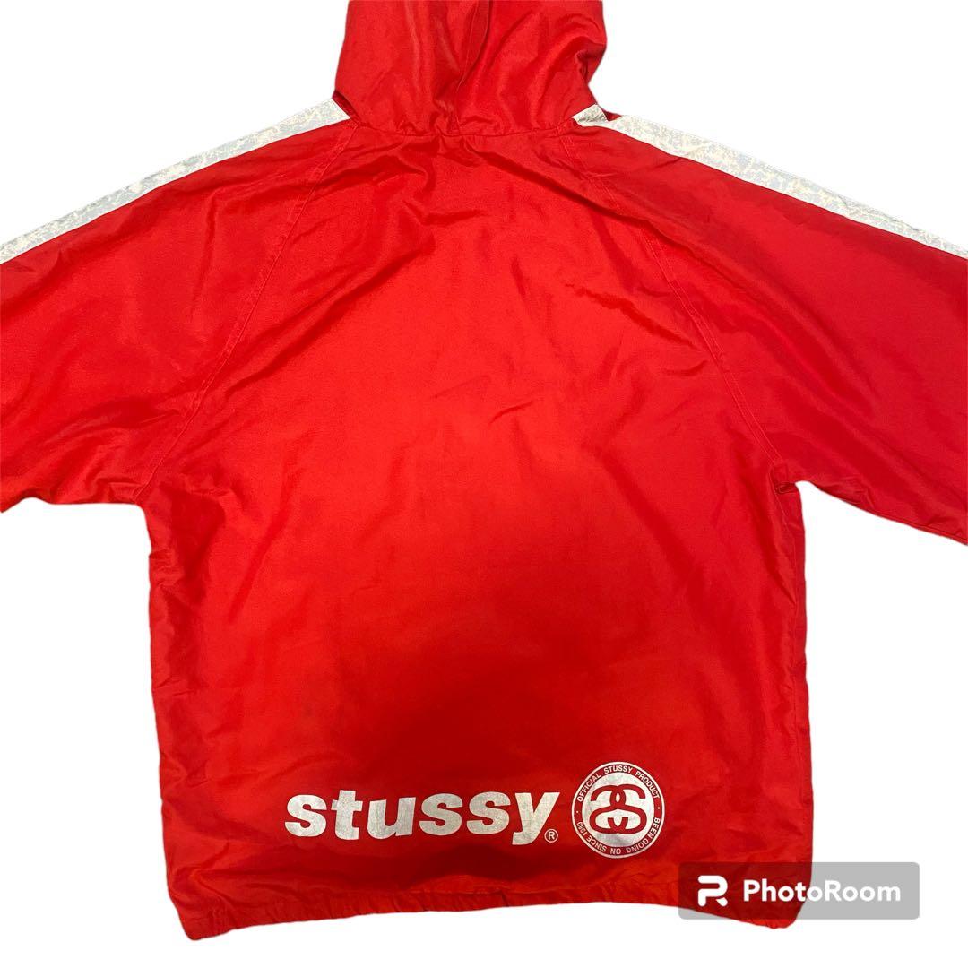 OLD STUSSY ナイロンジャケット　レッド　L　90s 　紺タグ
