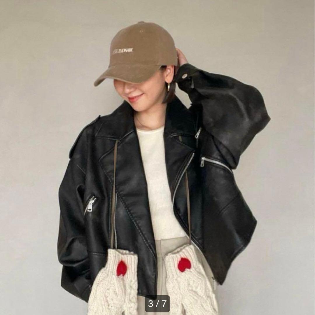 シールームリン　Vintage wash ECOレザーライダース