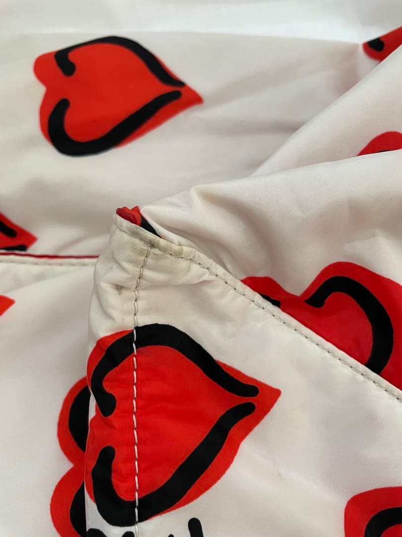 PRADA プラダ ハート柄 エコバッグ ホワイト/レッド ショルダーバッグ