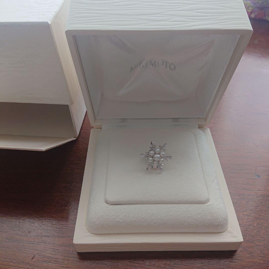 MIKIMOTO 雪の結晶 ピンブローチ