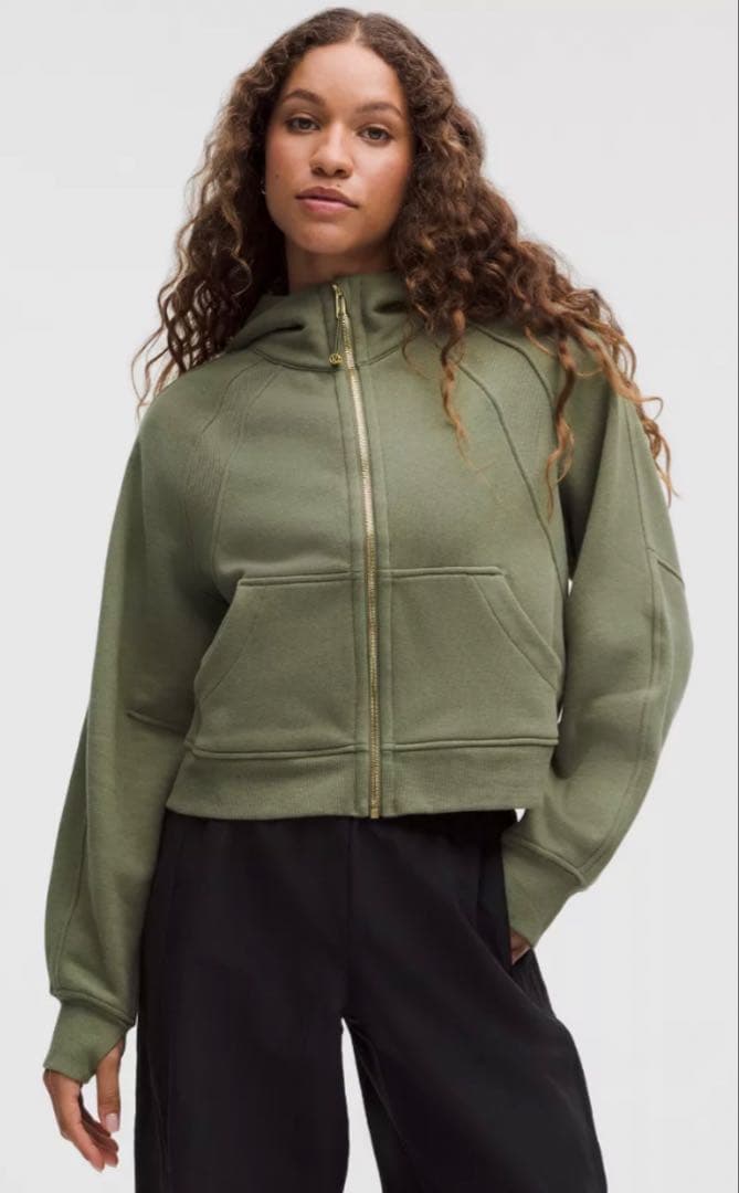 Scuba オーバーサイズ フルジップフーディ (グリーン・XS)