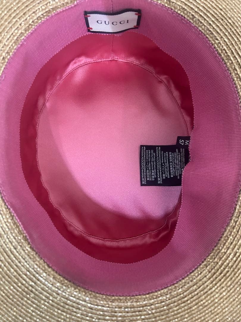 【ほぼ未使用美品】Gucci グッチ ボーラーハット 麦わら帽子