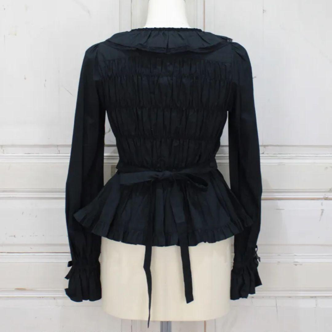 メタモルフォーゼ 無地スクエアあき長袖ブラウス ブラック 通常サイズ