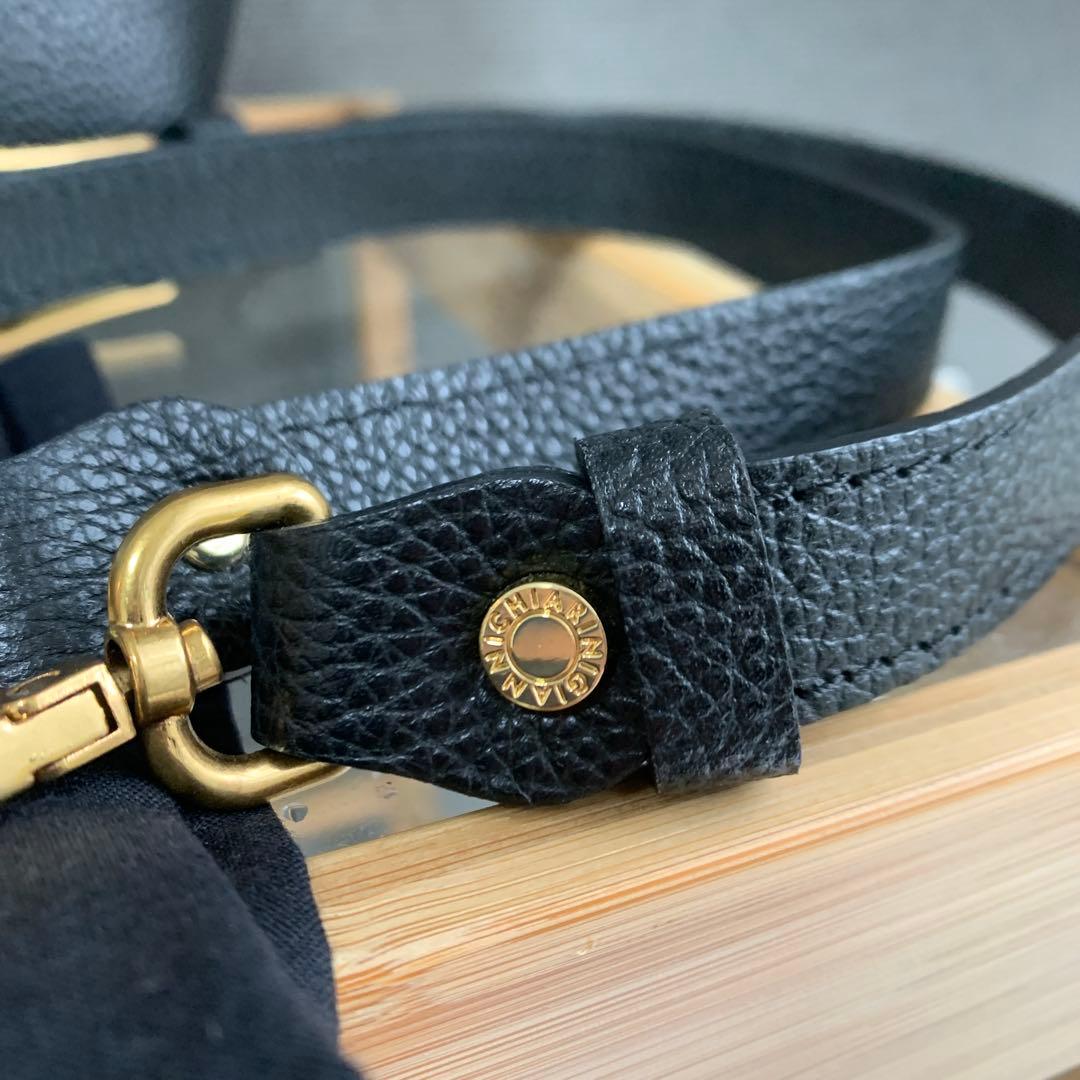 【美品】GIANNI CHIARINI ブラックビジネスバッグ大容量